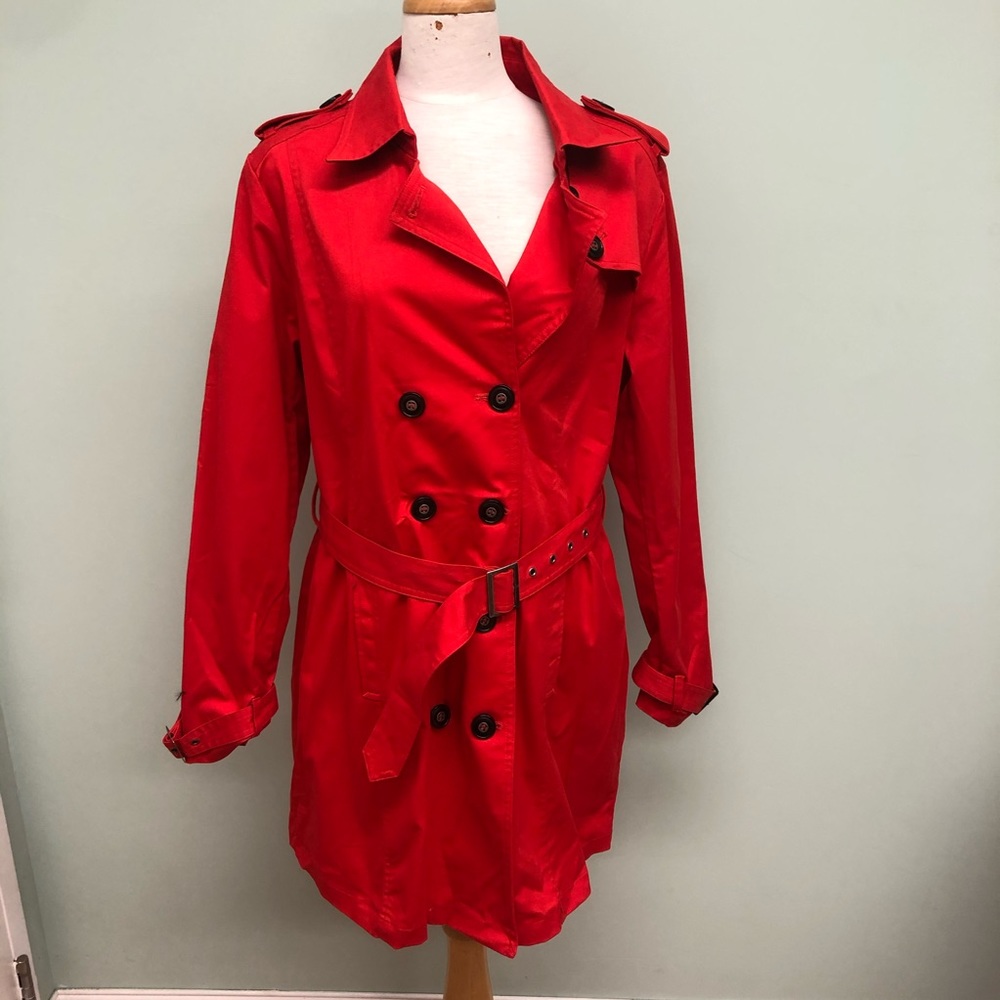 Yest | Women’s Trenchcoat | Raincoat | Double Breasted | Size 10 | Red **NEW